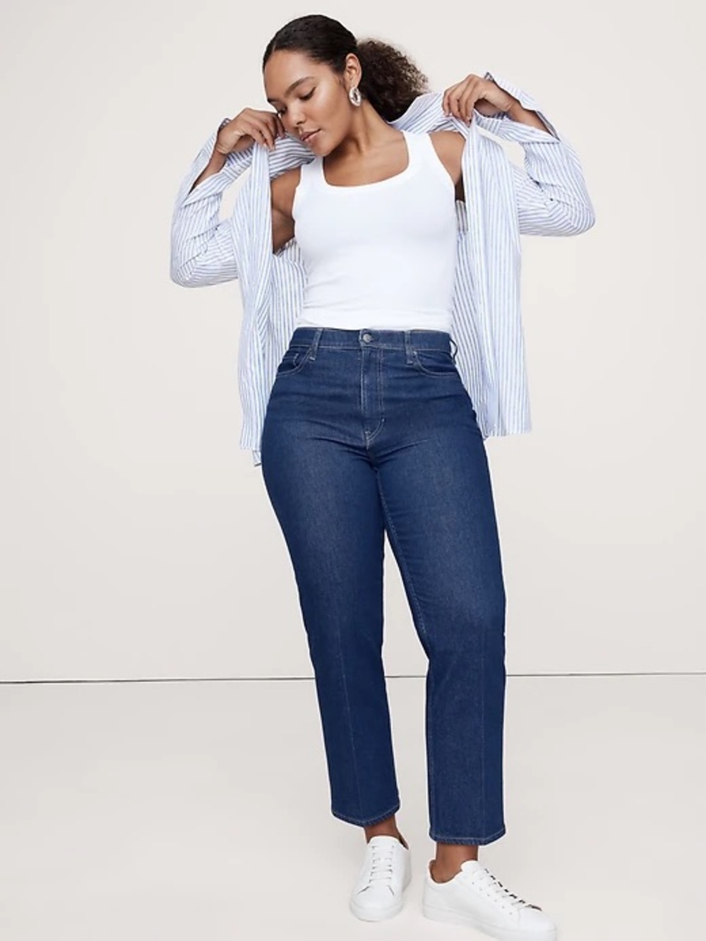Banana Republic High Rise Straight Leg Jeans - Indigo Blue